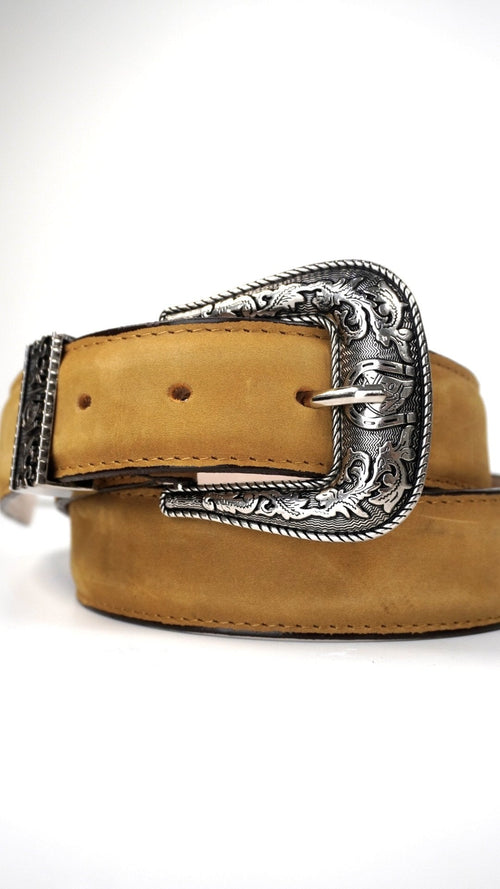 Cinto Bronco detalle de piel miel